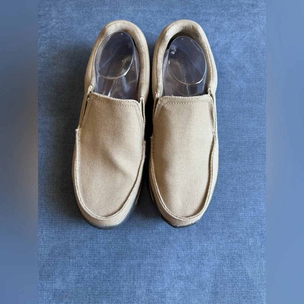 Magellan Outdoors Slip On Loafer Shoes Men’s SZ 11.5 Tan Canvas Casual Comfort